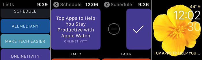 Apple Watch Productivity Actions