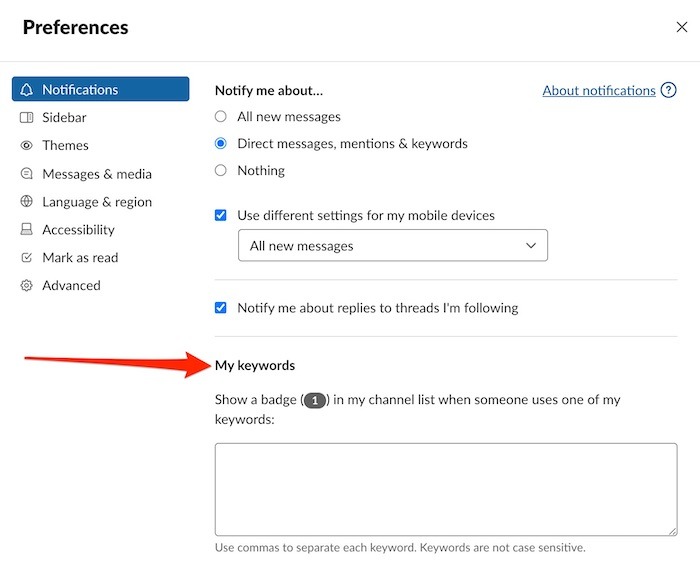 Slack Tips And Tricks Keywords