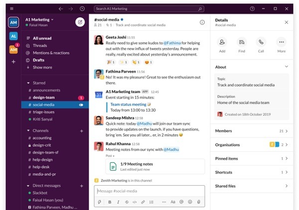 4 Best Team Management Apps Slack Screenshot