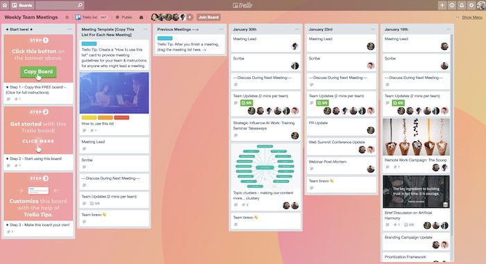 Trello For Remote Teams Weekly Meeting