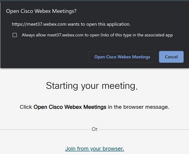 Webex Join Meeting Step 2
