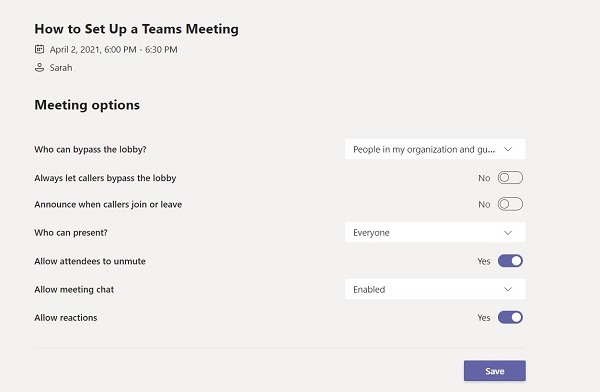 Setup Microsoft Teams Meeting 17