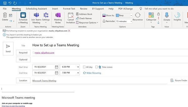 Setup Microsoft Teams Meeting 4