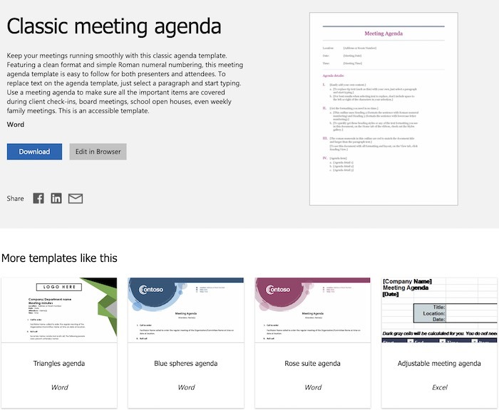 Neat Meeting Agenda Templates Microsoft